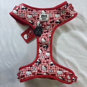 Sassy Woof Hello Kitty Adjustable Dog Harness Red Gingham Sanrio XL New